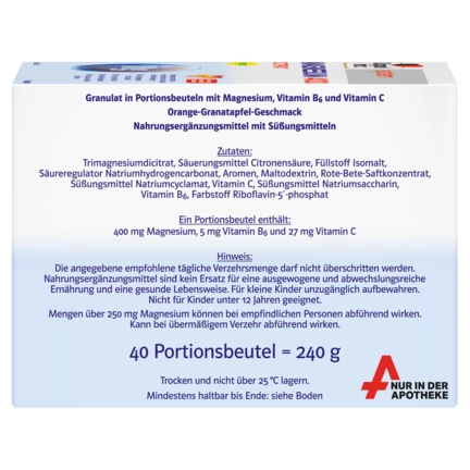 Abbildung der Produktverpackung Doppelherz system MAGNESIUM 400 CITRAT Seitenansicht rechts